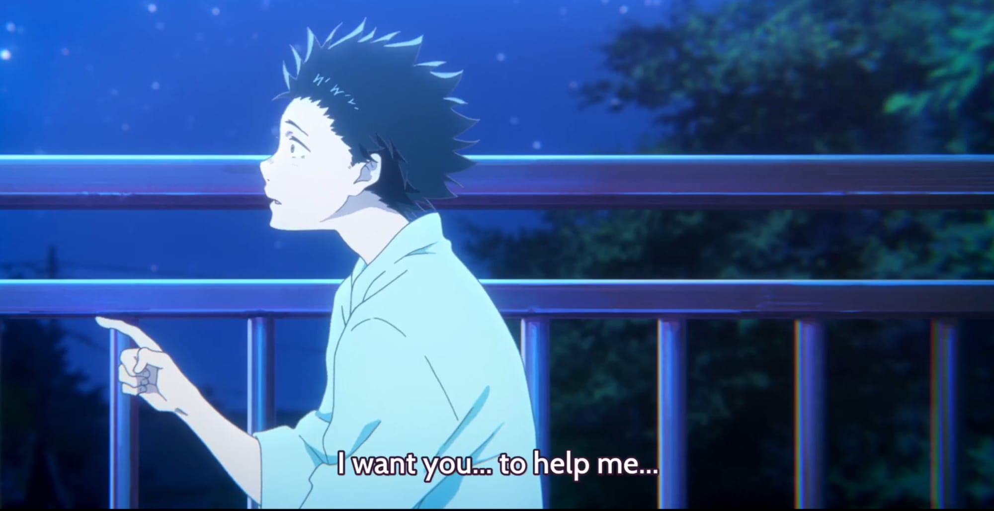 "I want you to help me..." text in sign language by Ishida Shoya