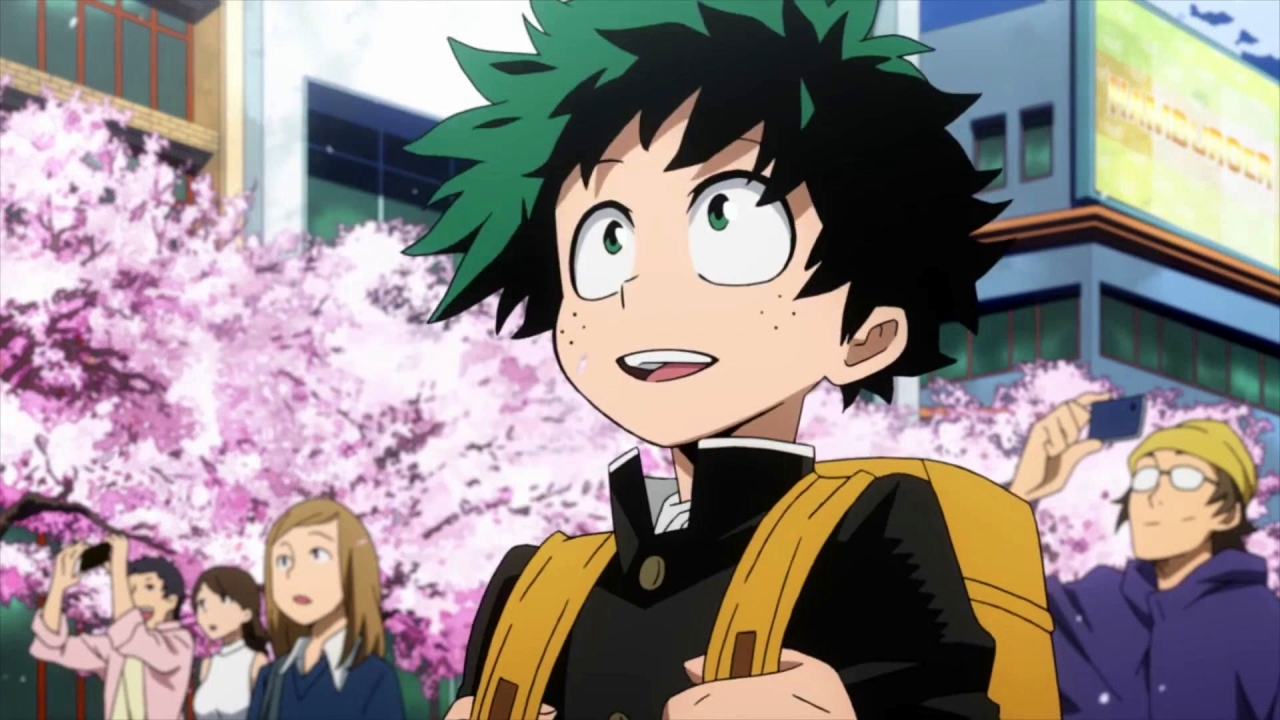 Midoriya Izuku "Deku" is smiling and happy