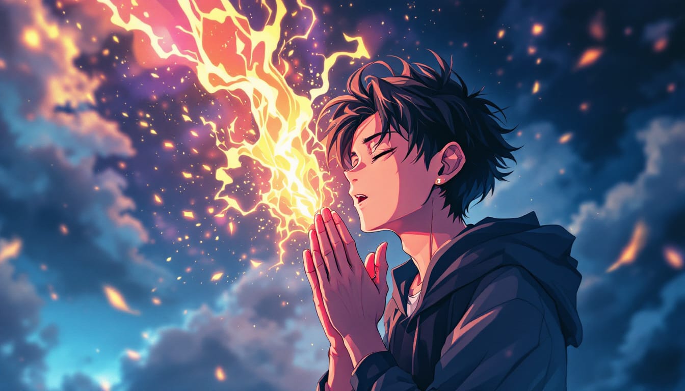 AI-Generated: A boy praying - Animezin PH