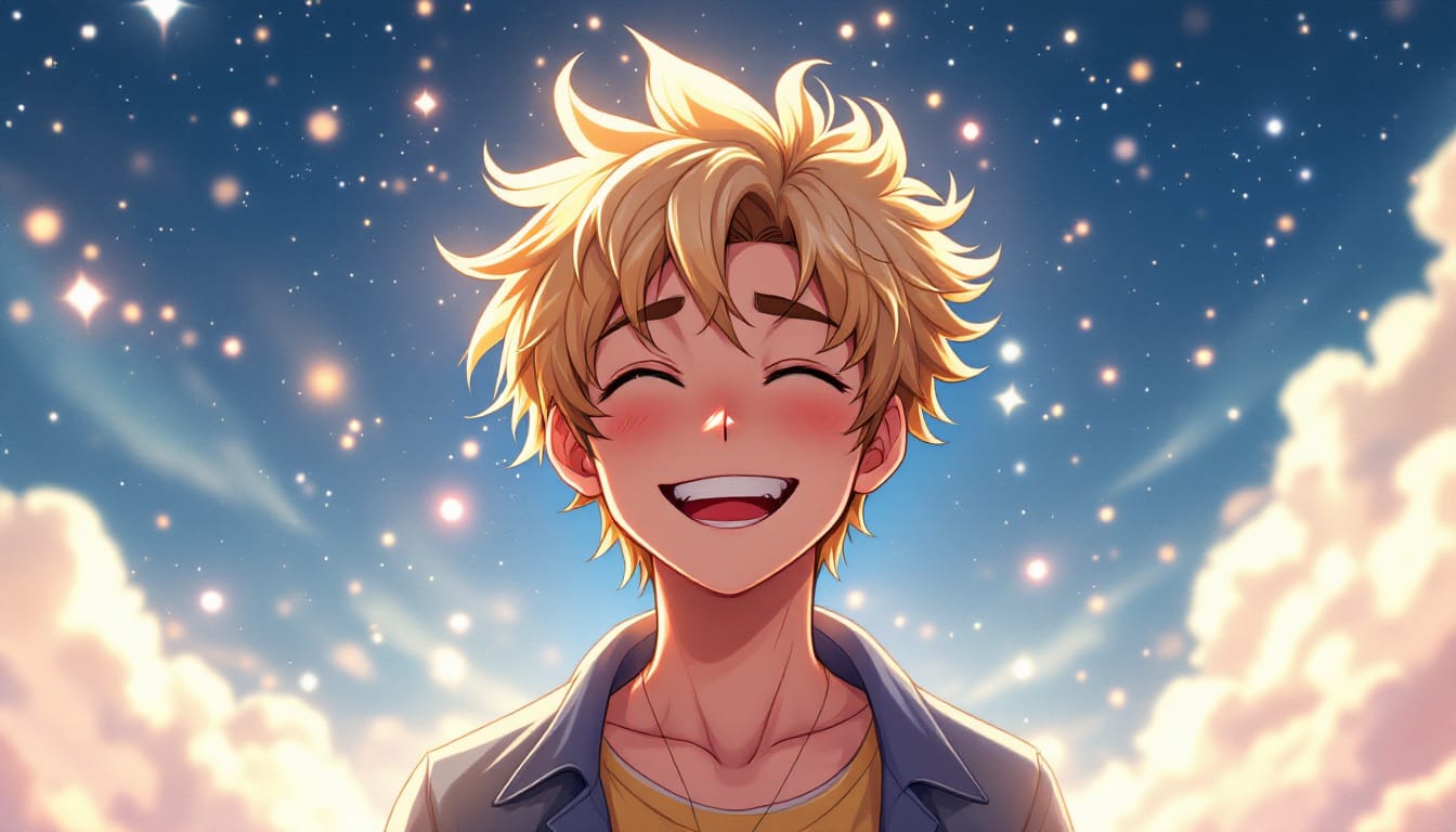 AI-Generated: A happy anime boy with light - Animezin PH