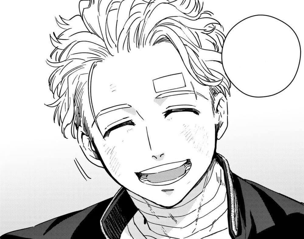 Umemiya Hajime from Wind Breaker is smiling